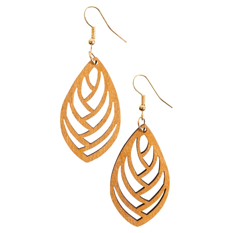 Howard's Samira Leaf Wood Earrings