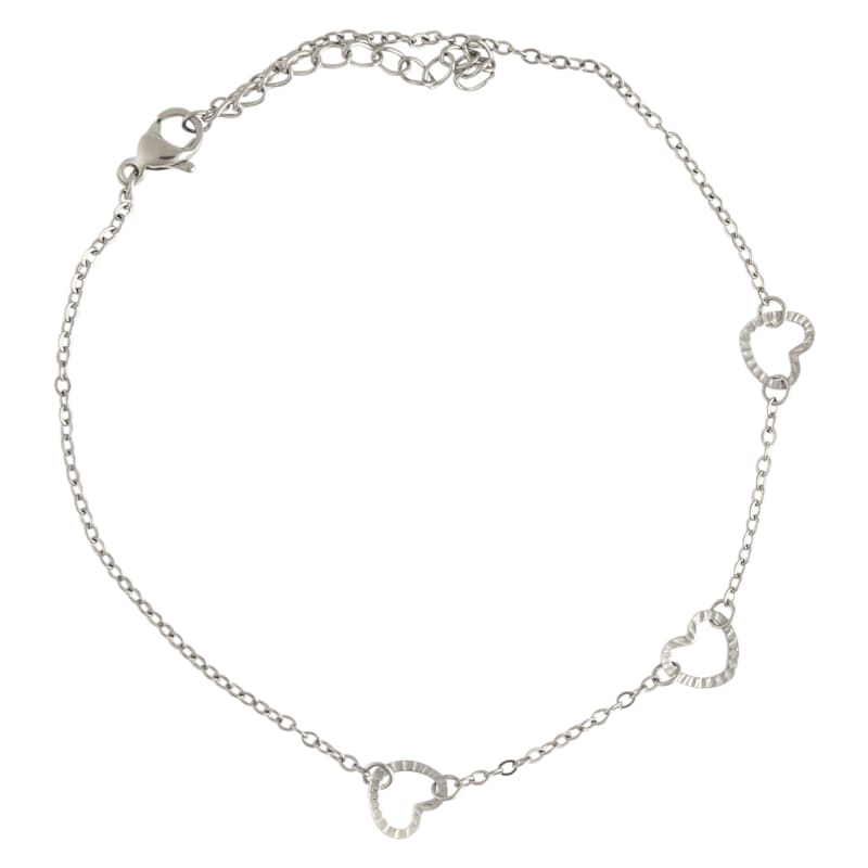 Howard's Narelle Silver Waterproof Linked Heart Anklet