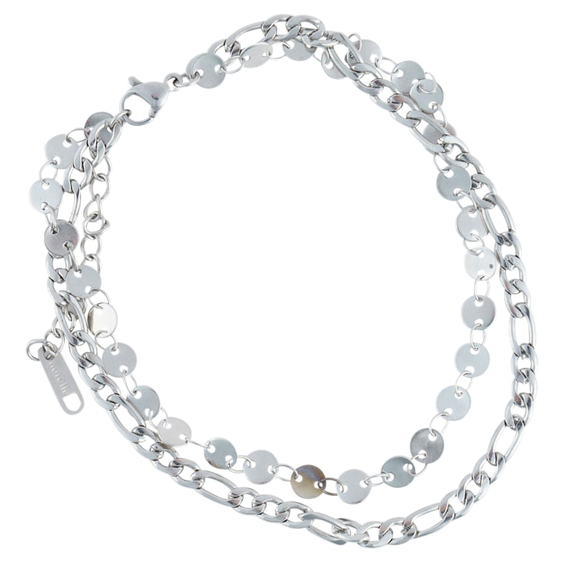 Howard's Narelle Waterproof Multirow Figaro Silver Chain Anklet