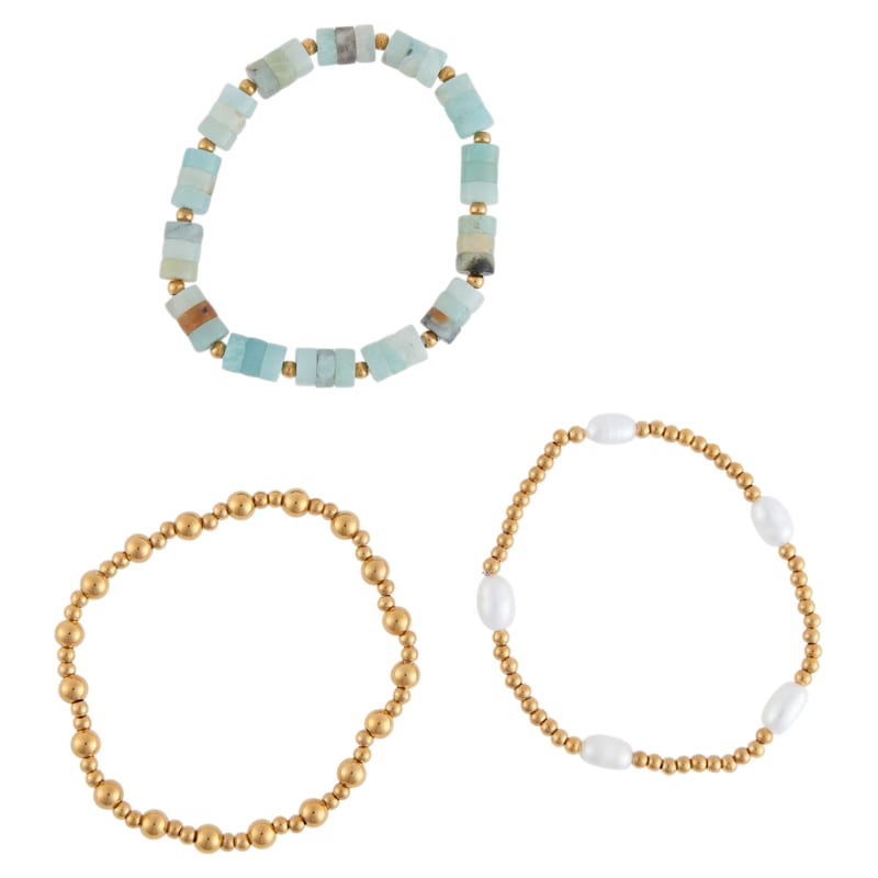 Howard's Narelle Waterproof Pearl Gold Bracelet Set