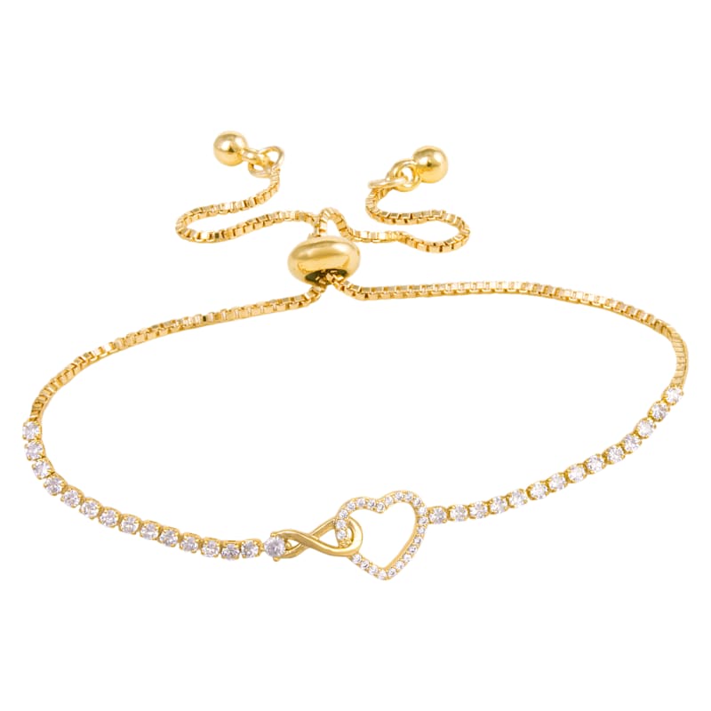 Amanda Blu Open Heart/Infinity Cubic Zirconia Gold Bracelet