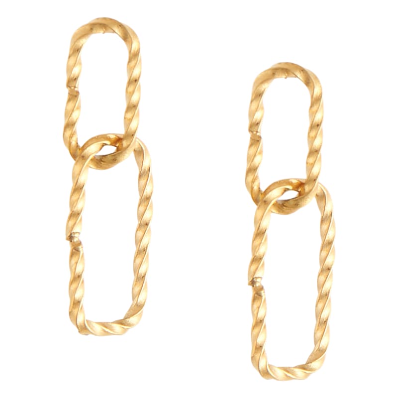 Howard's Narelle Gold Waterproof Textured Oval Link Stud Earrings