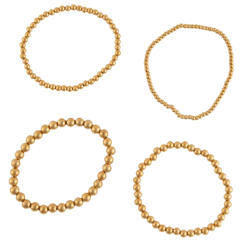 Howard's Narelle Waterproof Stretch Ball Gold Bracelet Set