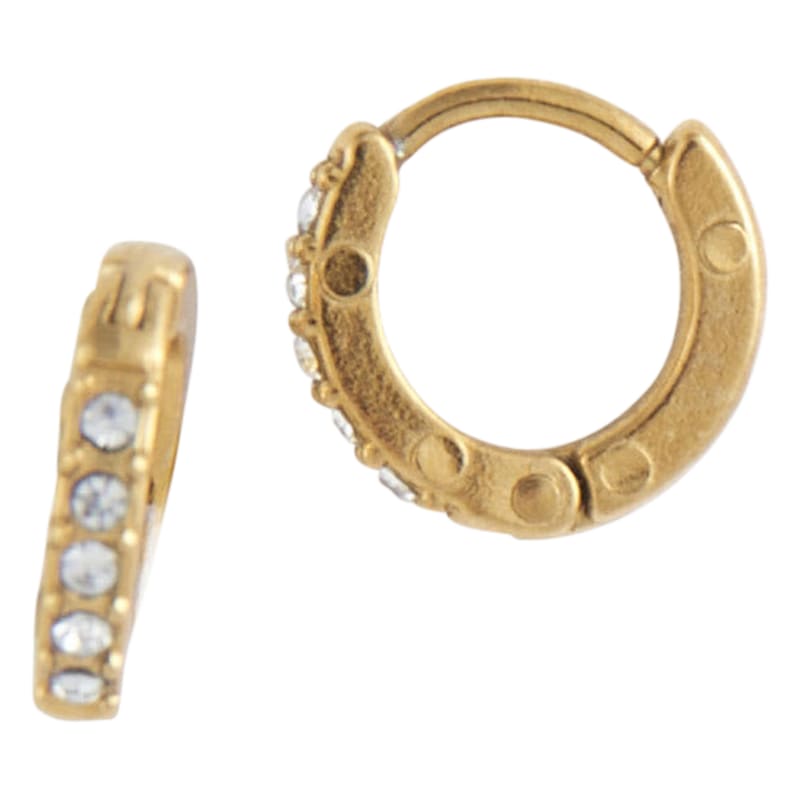 Howard's Narelle Gold Waterproof Pave Huggie Hoop Earrings