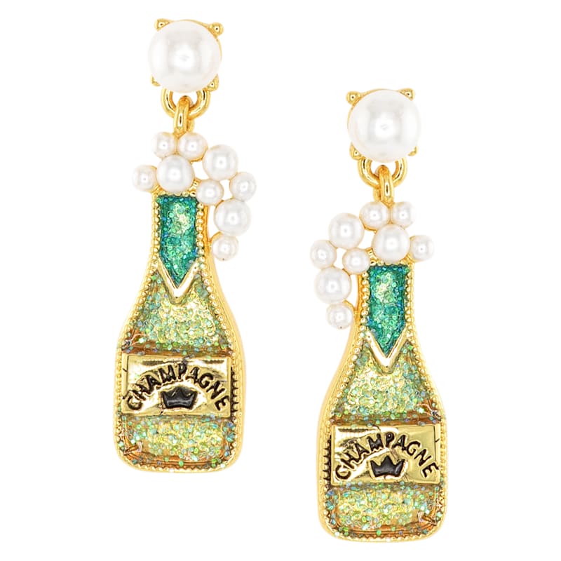 Amanda Blu Gold Pearl Popping Champagne Earrings