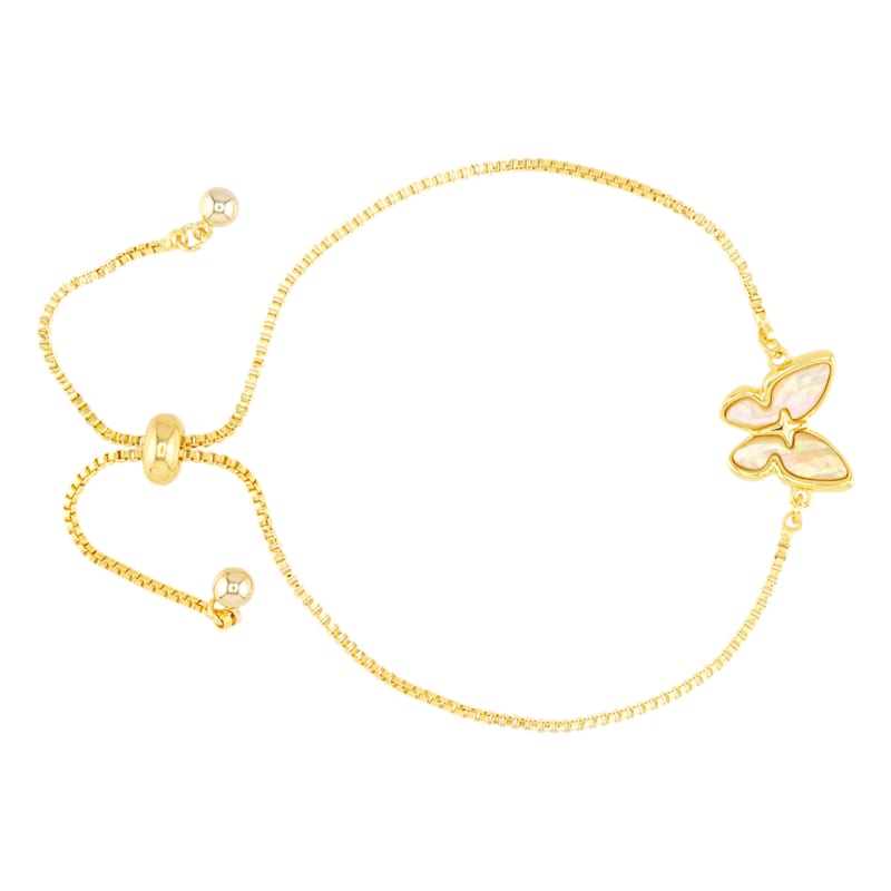 Amanda Blu Abalone Tan Butterfly Gold Bracelet