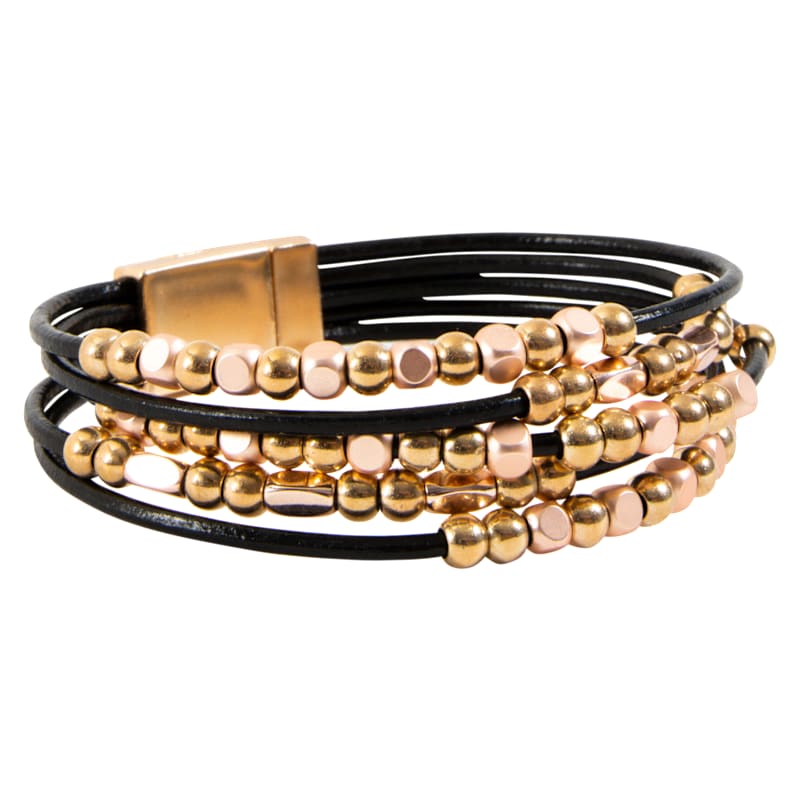 Howard's Karla Layered Black and Gold Magnetic Bracelet
