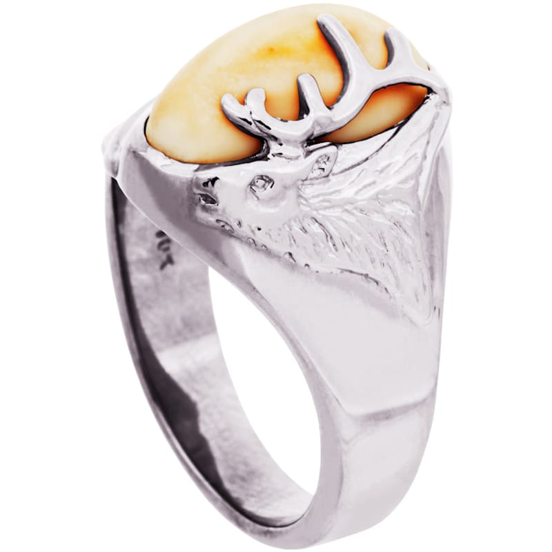 Frontier Collection Women's Custom Sterling Silver Elk-Head Ring