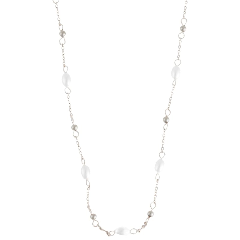 Howard's Narelle Silver Waterproof Pearl and Bead Station Necklace