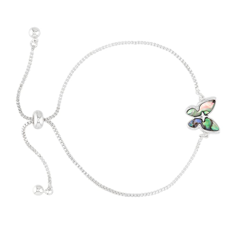 Amanda Blu Abalone Blue Butterfly Silver Bracelet