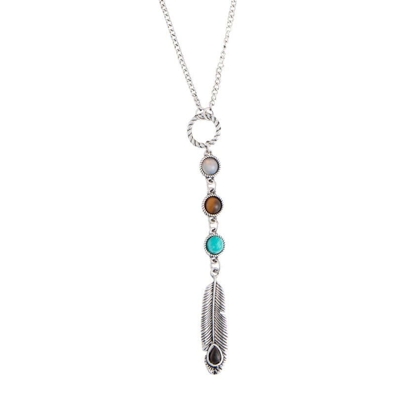 Howard's Stevie Beaded Feather Charm Pendant Necklace