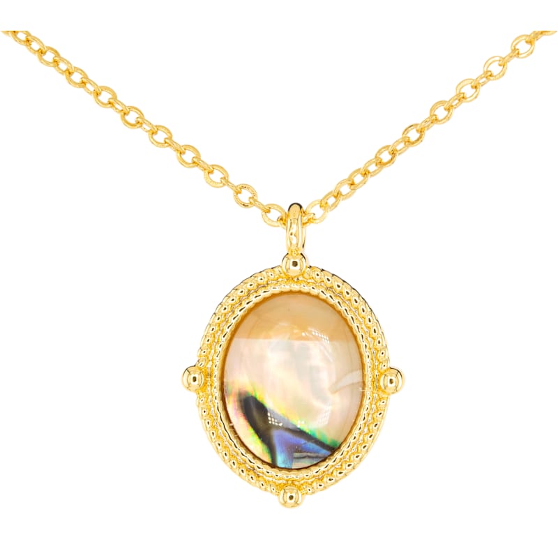 Amanda Blu Abalone Tan Compass Gold Necklace