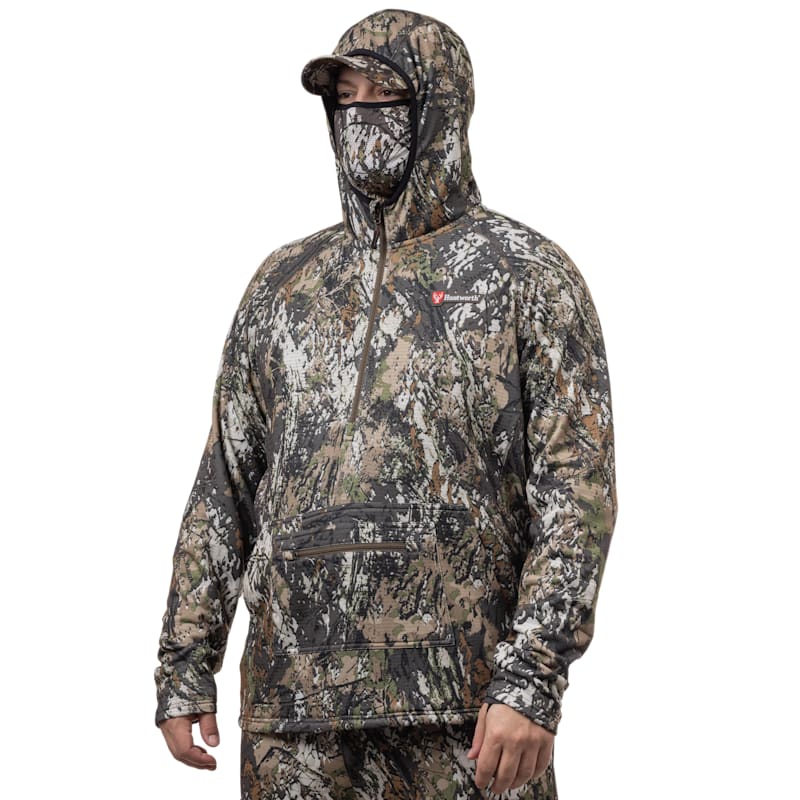 Huntworth Shelton Midweight Half-Zip Hoodie with Built-In Facemask for Men