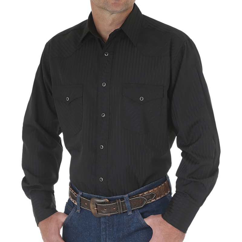 Wrangler Sport Western Snap Long-Sleeve Shirt for Men
