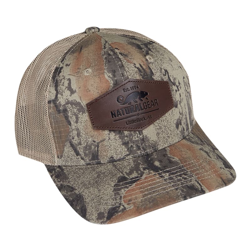 Natural Gear Mid Pro Leather Patch Mesh-Back Trucker Cap