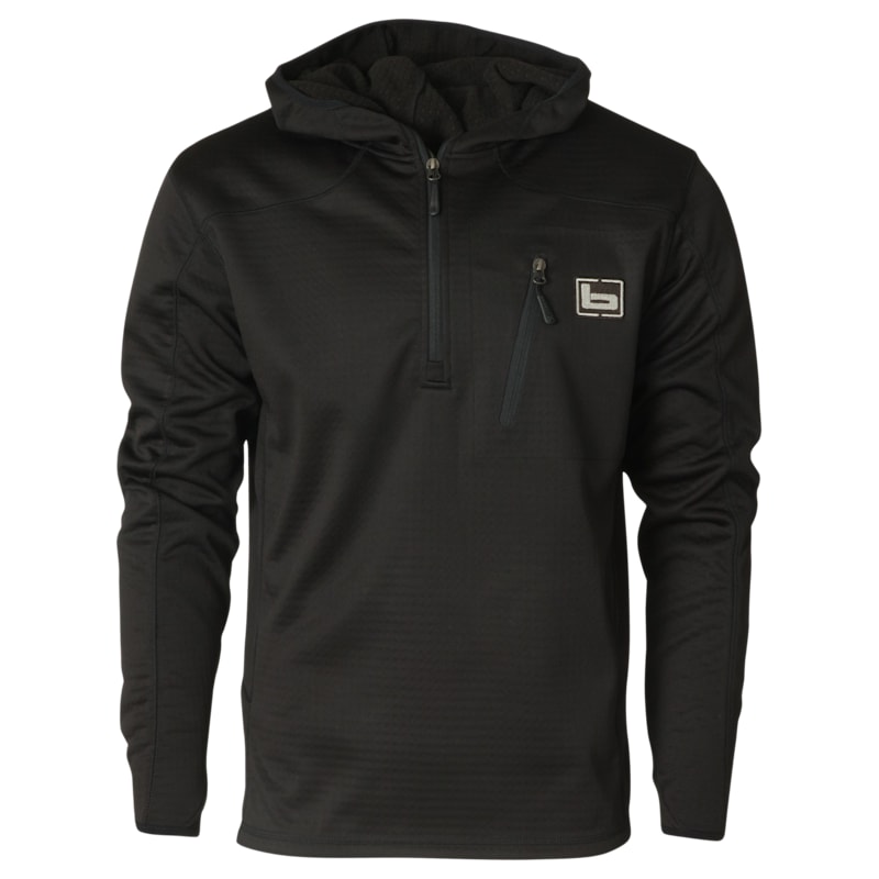 Banded Hooded Mid-Layer Fleece Quarter-Zip Pullover