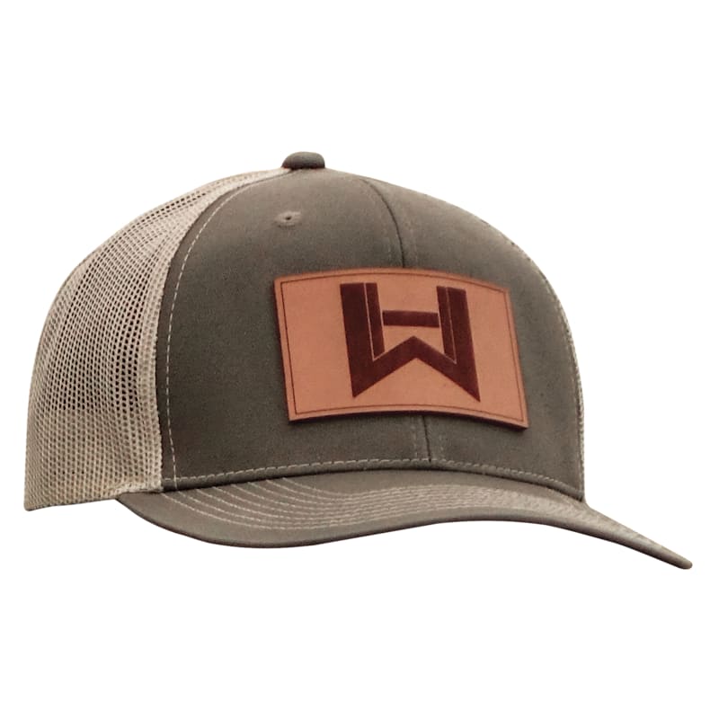 WoodHaven Custom Calls Leather Logo Patch Mesh-Back Cap