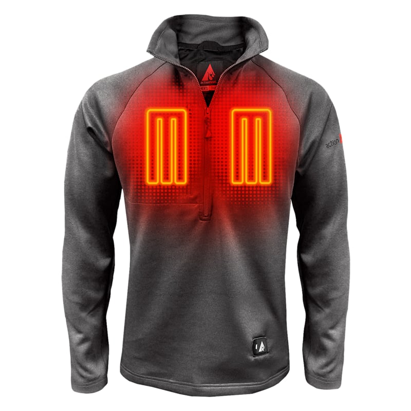 ActionHeat 5V Battery Heated Half-Zip Long-Sleeve Pullover for Men