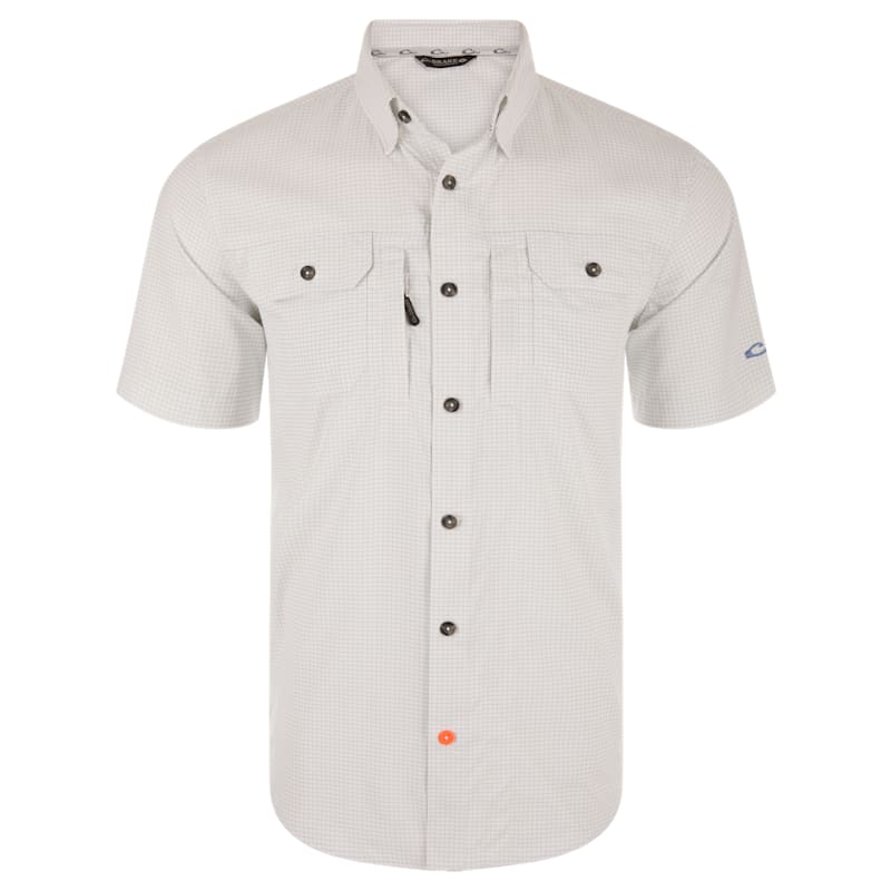 Drake Wingshooters Trey Grid Check Short-Sleeve Button-Down Shirt