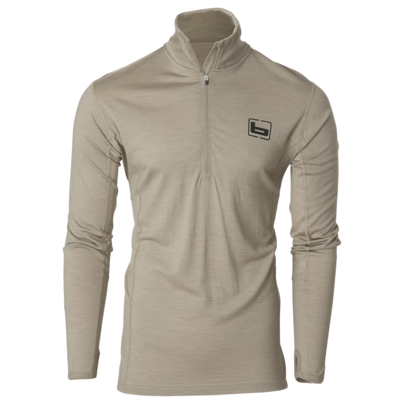 Banded Merino Wool Base-Layer Quarter-Zip Pullover