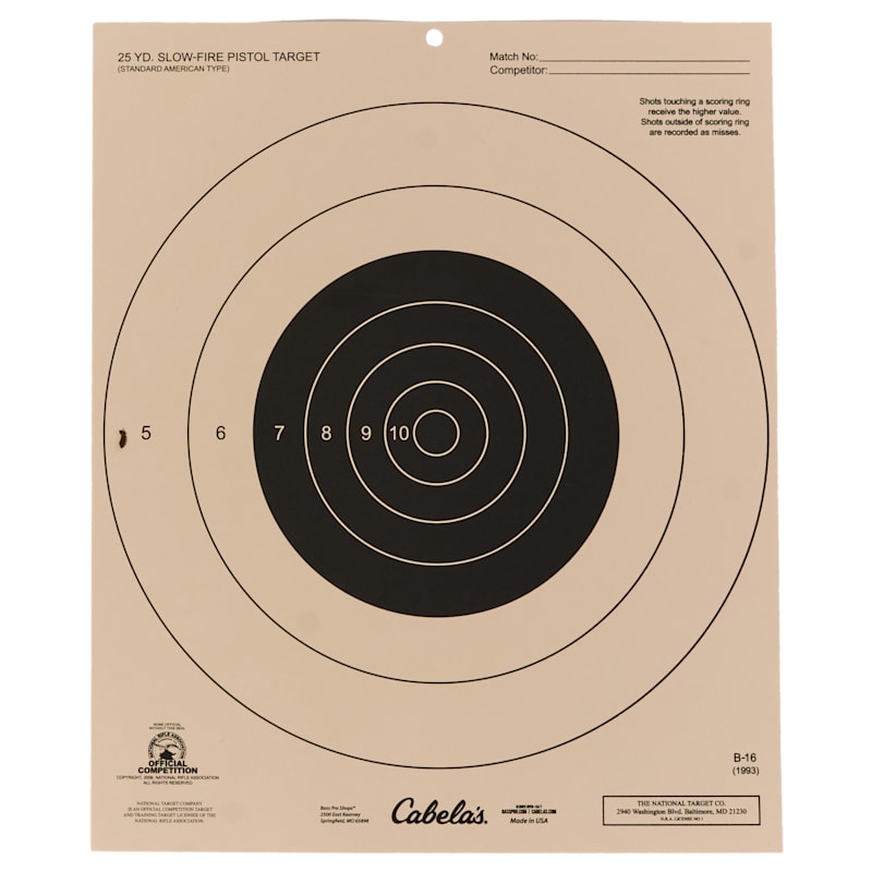 Cabela's Official NRA Pistol Targets