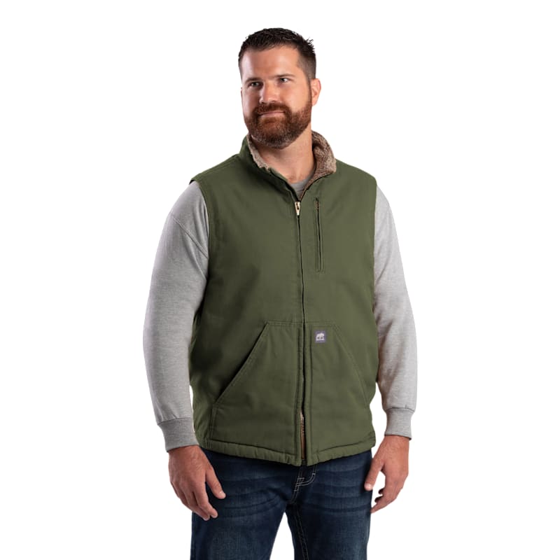 Berne Heartland Sherpa-Lined Washed Duck Vest