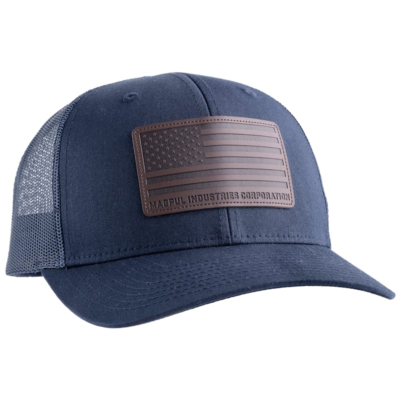 Magpul Leather American Flag Patch Trucker Cap