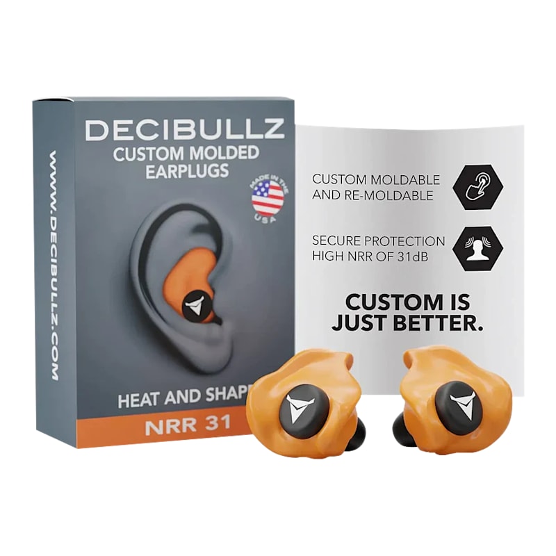 Decibullz Custom-Molded 31dB NRR Earplugs