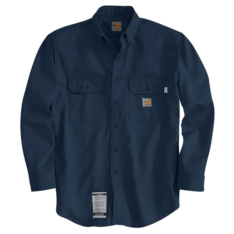 Carhartt Flame-Resistant Long-Sleeve Twill Shirt with Pocket Flaps for Men