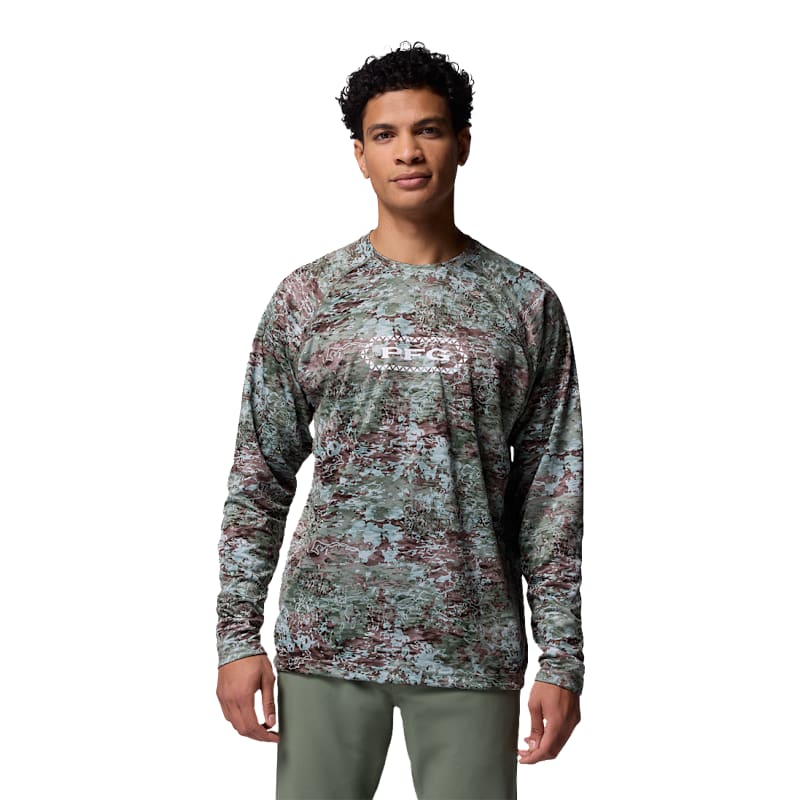 Columbia PFG Super Solar Stream Border Hex Long-Sleeve Shirt