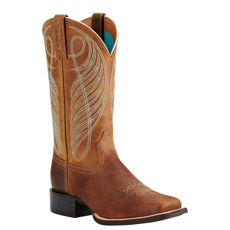 Ariat Round Up Wide Square Toe Western Boots for Ladies