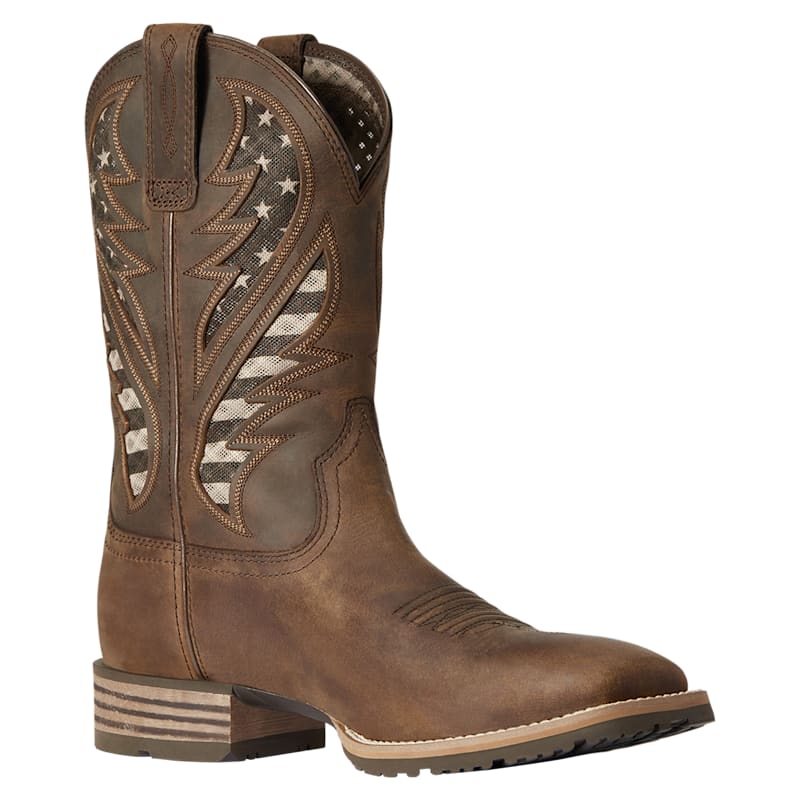 Ariat Hybrid VentTEK Wide Square Toe Western Boots for Men