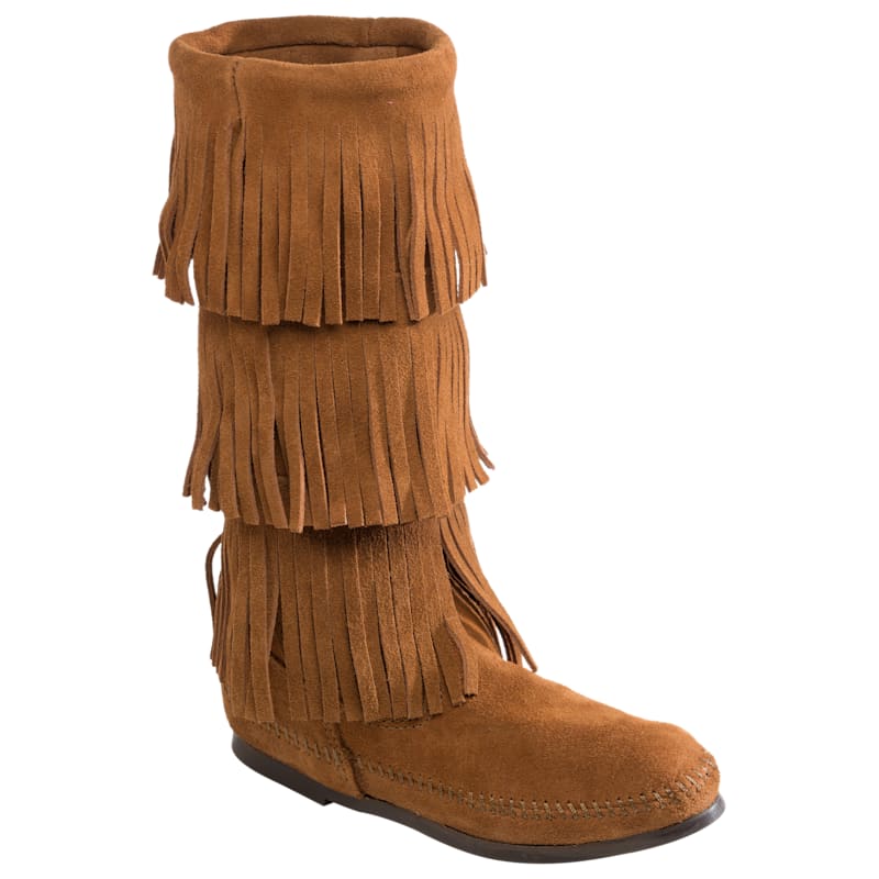 Minnetonka Moccasin 3-Layer Fringe Boots for Ladies