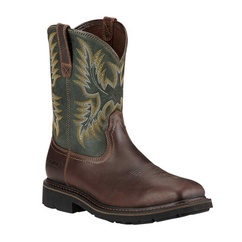 Ariat Sierra Square Toe Western Work Boots for Men