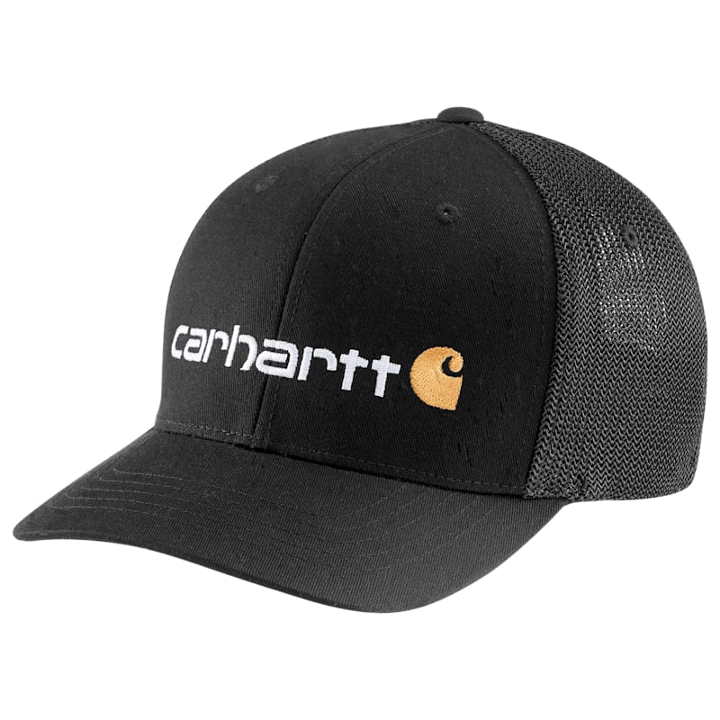 Carhartt Rugged Flex Canvas Logo Graphic Mesh-Back Fitted Cap