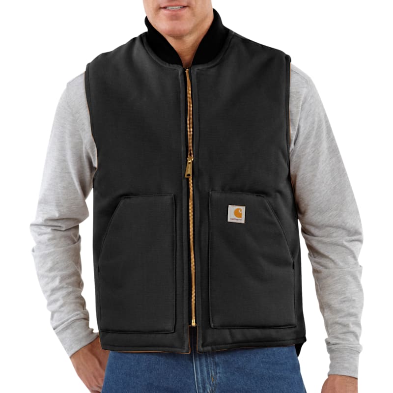 Carhartt V01 Firm Duck Relaxed-Fit Insulated Rib Collar Vest for Men