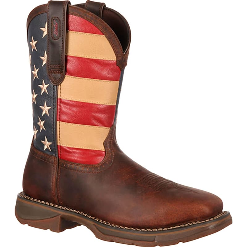 Durango Rebel Patriotic Flag Steel Toe Western Boots for Men
