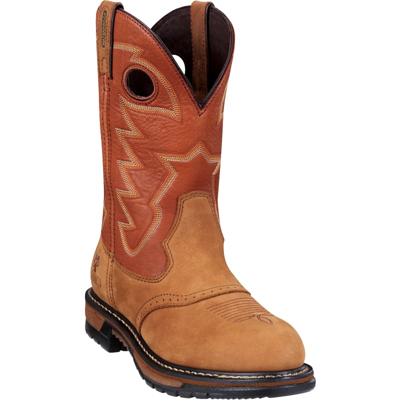 Rocky Original Ride Branson Saddle Roper Western Work Boots for Men