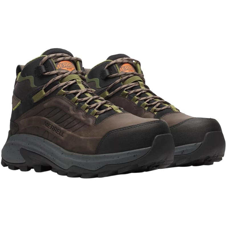 Merrell Moab Speed 2 Mid Waterproof Carbon-Toe Work Boots for Men