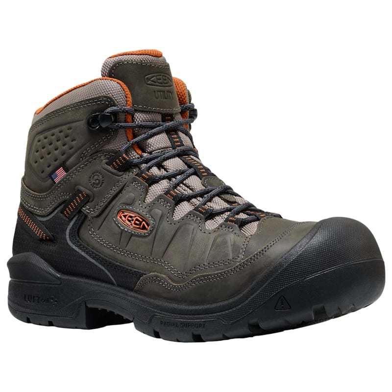 KEEN Utility Targhee IV Mid Waterproof Carbon-Toe Work Boots for Men