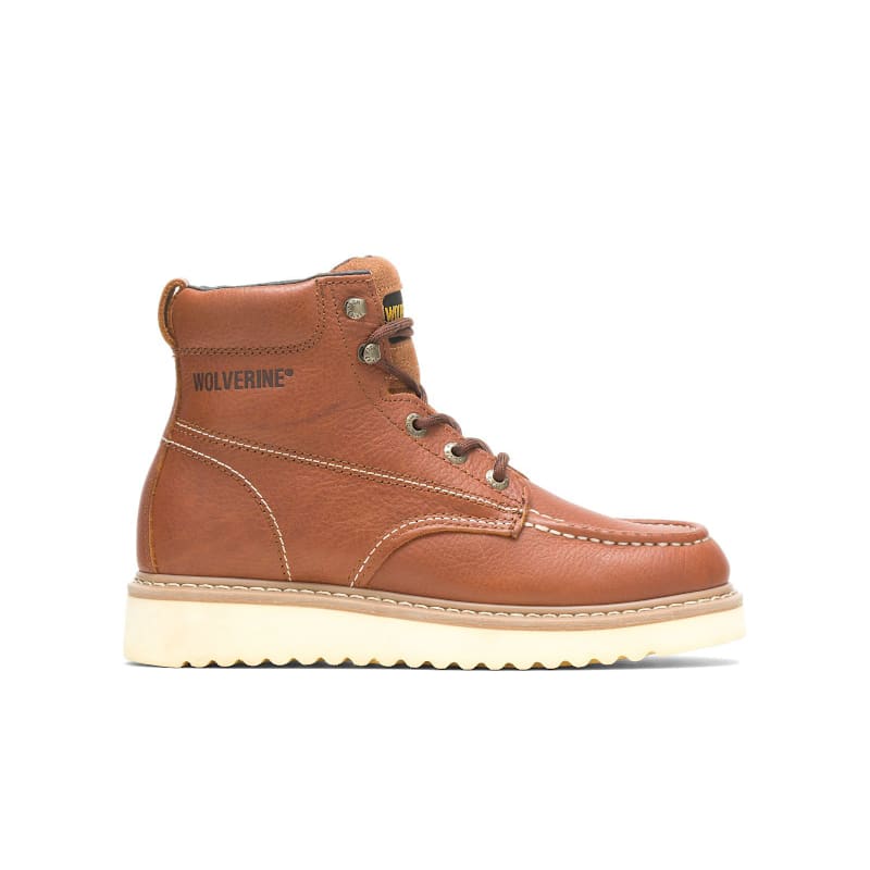 Wolverine Moc-Toe Waterproof 6" Steel-Toe Wedge Work Boots for Men