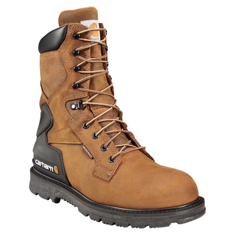 Carhartt Bison Brown Waterproof Steel Toe Work Boots for Men