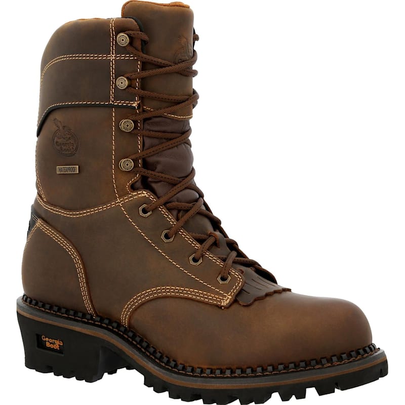Georgia Boot AMP LT Logger Insulated Waterproof Composite Toe Work Boots for Men