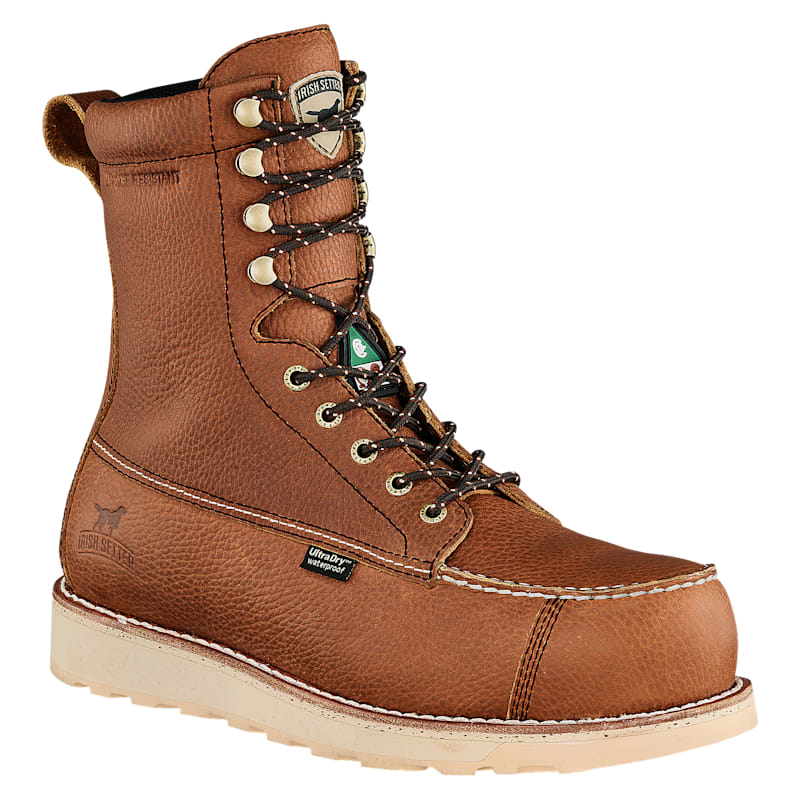 Irish Setter Wingshooter ST 8" Waterproof CSA Composite Toe Wedge Work Boots for Men