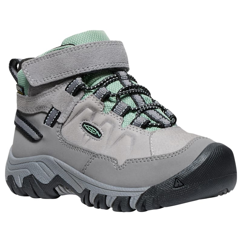 KEEN Targhee IV Mid Waterproof Hiking Boots with Hook-and-Loop Closure for Kids