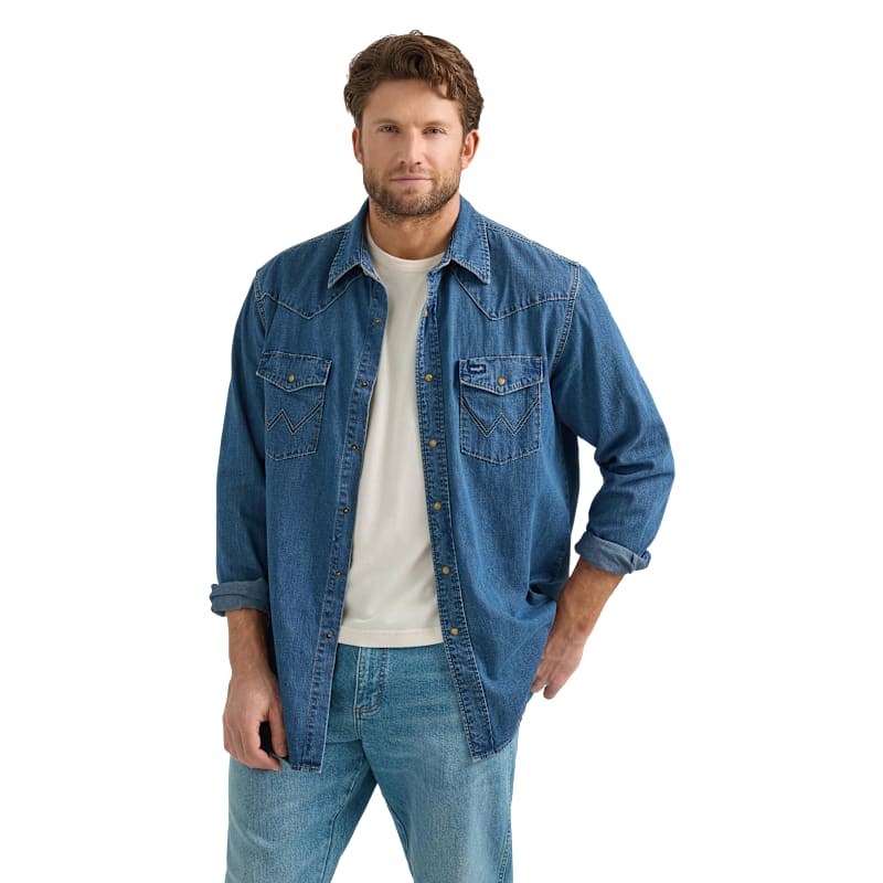 Wrangler Denim Collection Long-Sleeve Snap-Down Shirt