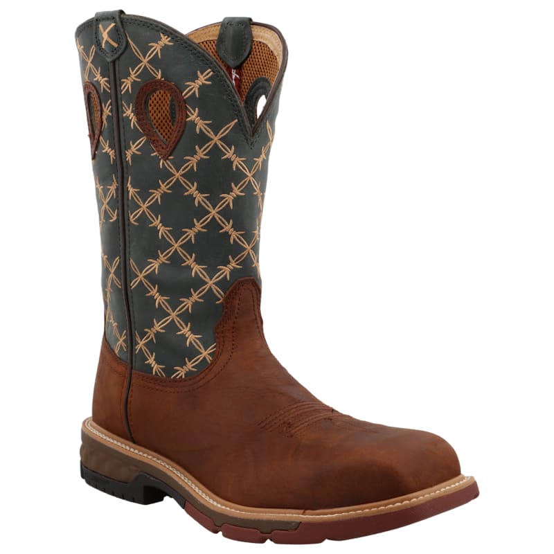 Twisted X Barbed Wire Nano Composite Toe Western Work Boots with CellStretch for Men
