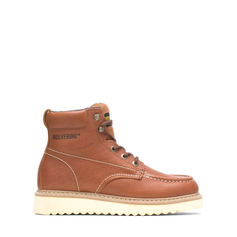Wolverine Moc-Toe Waterproof 6" Soft-Toe Wedge Work Boots for Men