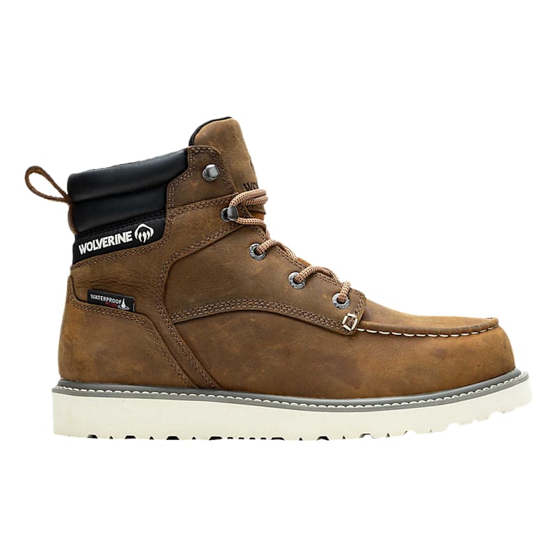 Wolverine Trade Wedge Waterproof Moc-Toe Work Boots for Men