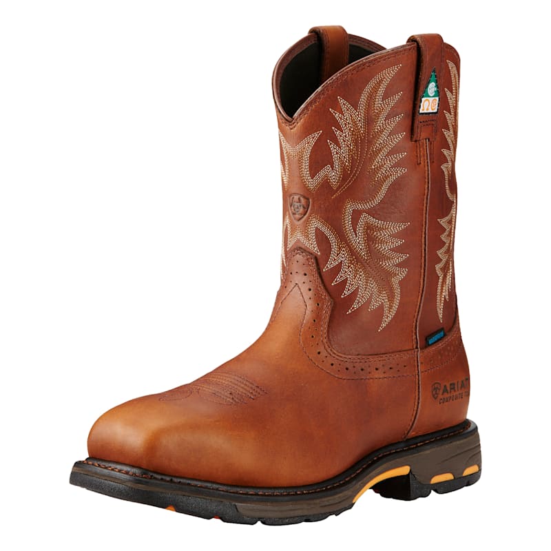 Ariat Workhog Waterproof Composite Toe Pull-On Work Boots for Men